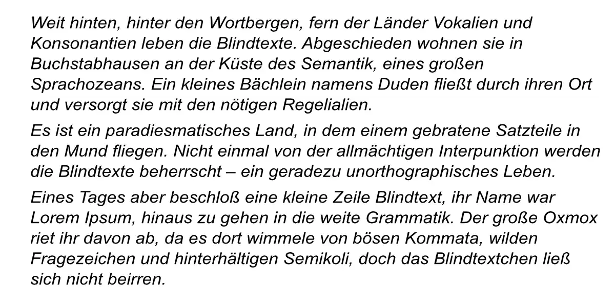 Website-Texte lesbar gestalten: Kursiv geschnittene Schrift